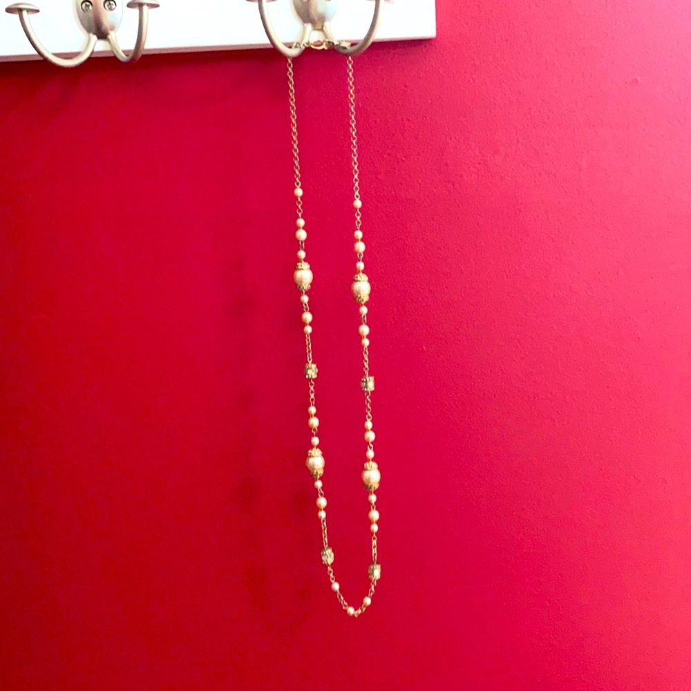 Banana Republic Pink Pearl Long Necklace